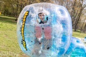 boy in a zorb