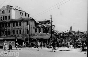 Partially destroyed building