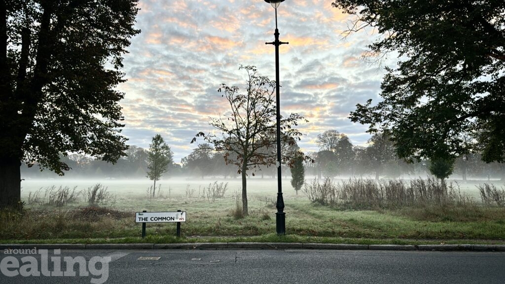 misty day at Ealing Common