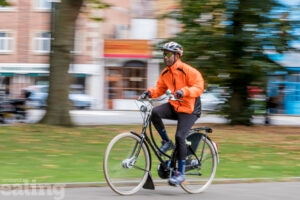 A man on his bike.