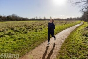 woman running in park