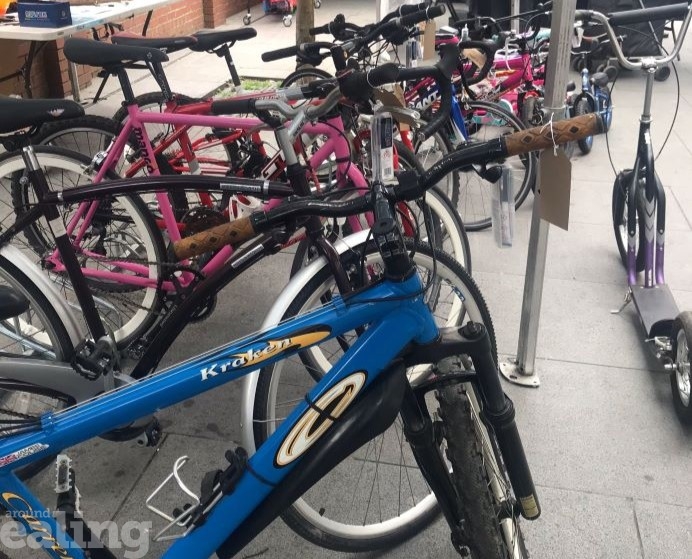 Bikes lined up at Acton Market